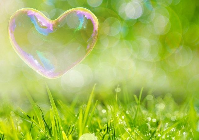 ハートマークの泡